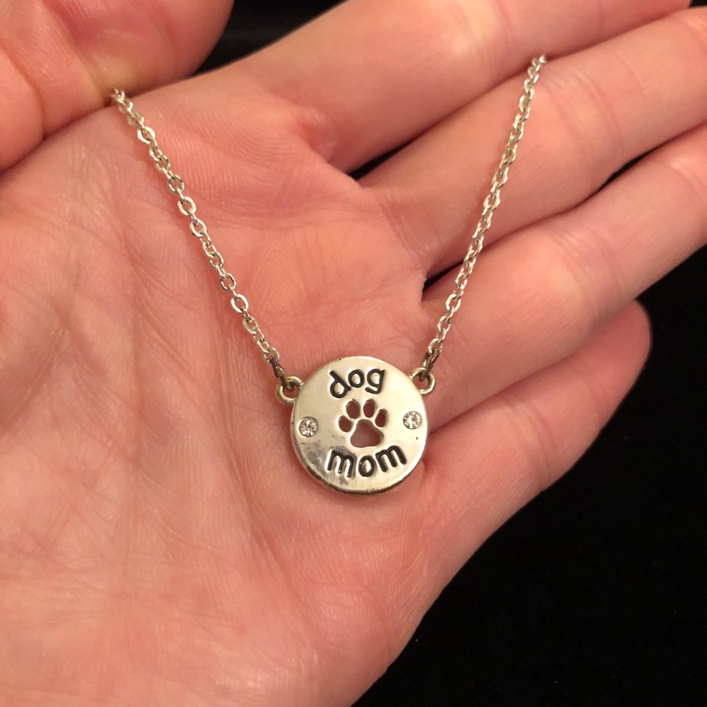 Silver 'Dog Mom' Necklace